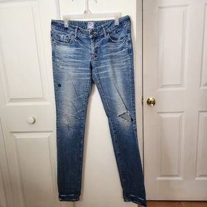 PRPS Low Rise Distressed Skinny Jeans